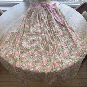 TULAROSA floral peach coral beach maxi skirt cover up/cotton/XL